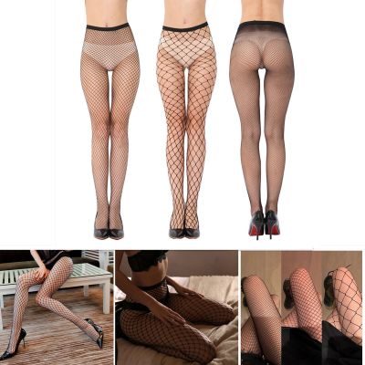 Women High Waist Fishnet Socks Pantyhose Tights Mesh Stockings Thigh High Socks